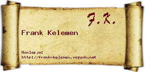 Frank Kelemen névjegykártya